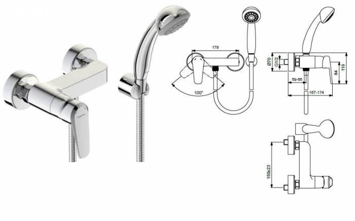 Смеситель для душа VIDIMA Balance BA266AA. Фото